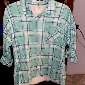 Sherpa Plaided Button Up New without Tags